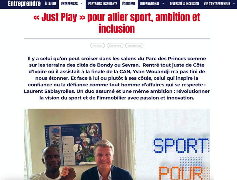 « Just Play » pour allier sport, ambition et inclusion