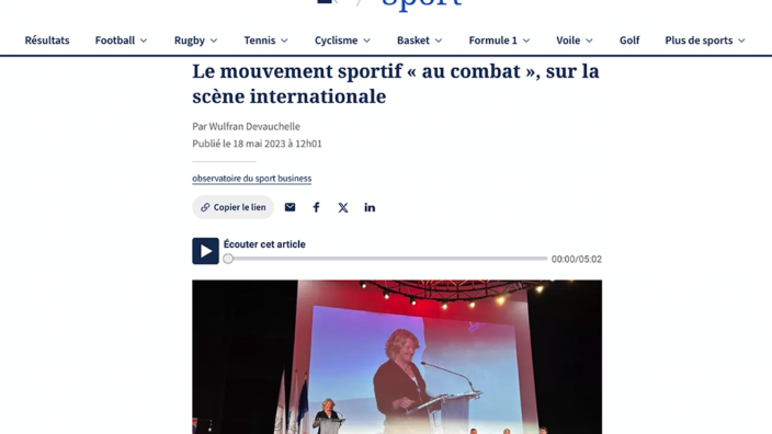 Le mouvement sportif « au combat », sur la scène internationale