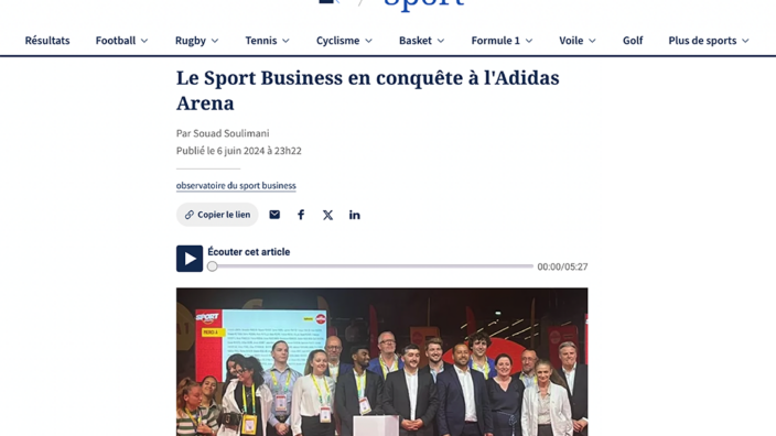 Le Sport Business en conquête à l&rsquo;Adidas Arena