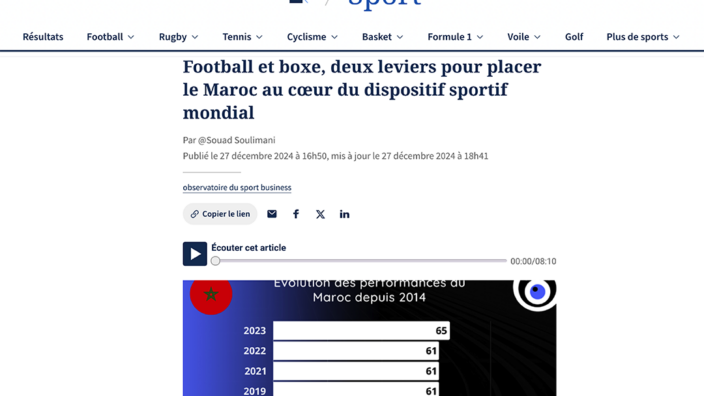 Football et boxe, deux leviers pour placer le Maroc au cœur du dispositif sportif mondial