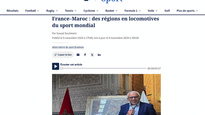 France–Maroc : des régions en locomotives du sport mondial