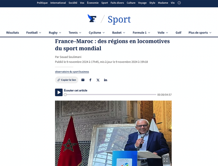 France–Maroc : des régions en locomotives du sport mondial