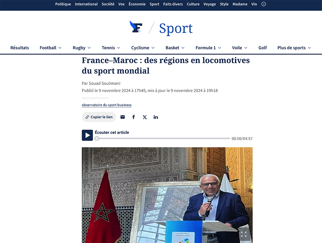 France–Maroc : des régions en locomotives du sport mondial