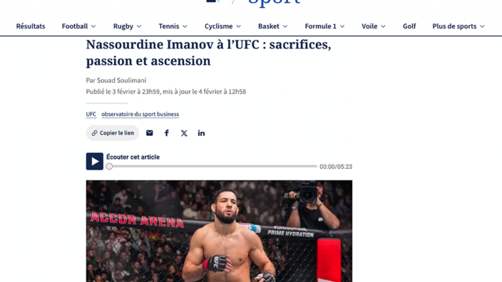 Nassourdine Imavov à l’UFC : sacrifices, passion et ascension