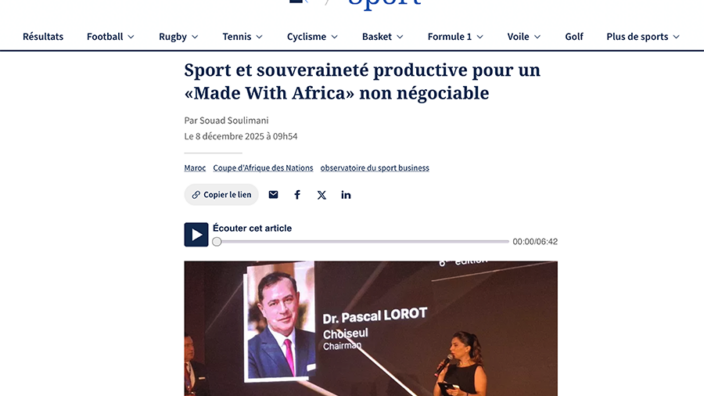 Sport et souveraineté productive pour un «Made With Africa» non négociable